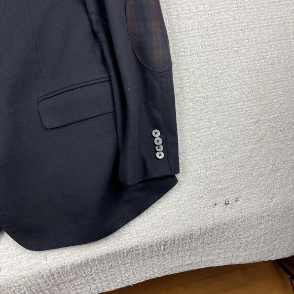 Pal Zileri Italy Made Blazer Men 54R Black Wool / Cashmere Elbow patch Read* - Picture 7 of 16